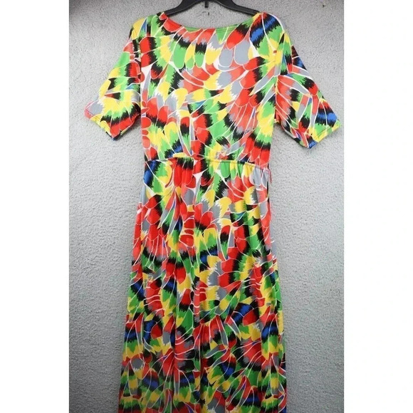 Magic Bold Flowy Maxi Dress-Size Large-V-Neck - Picture 8 of 11